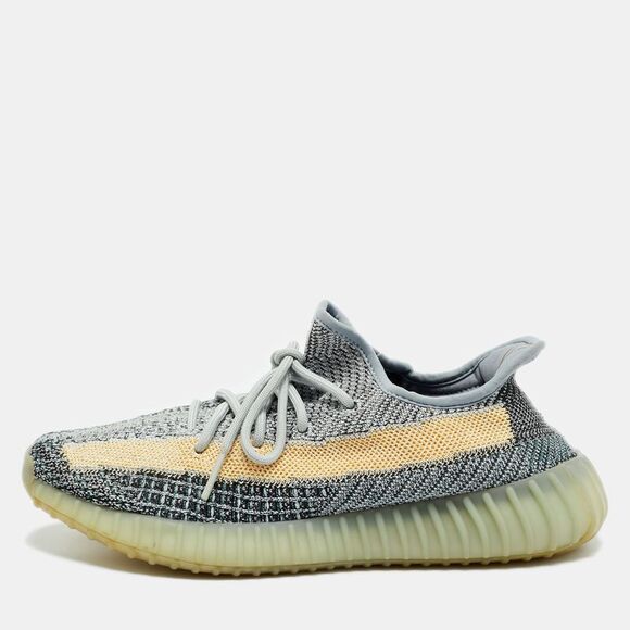 Yeezy X Adidas Boost 350 V2 Ash Blue Size 42 Multicolor Knit Fabric Low Top